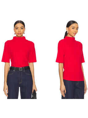 NATION LOS ANGELES REED MOCK COLLAR T-SHIRT red Size M NWT $90 msrp